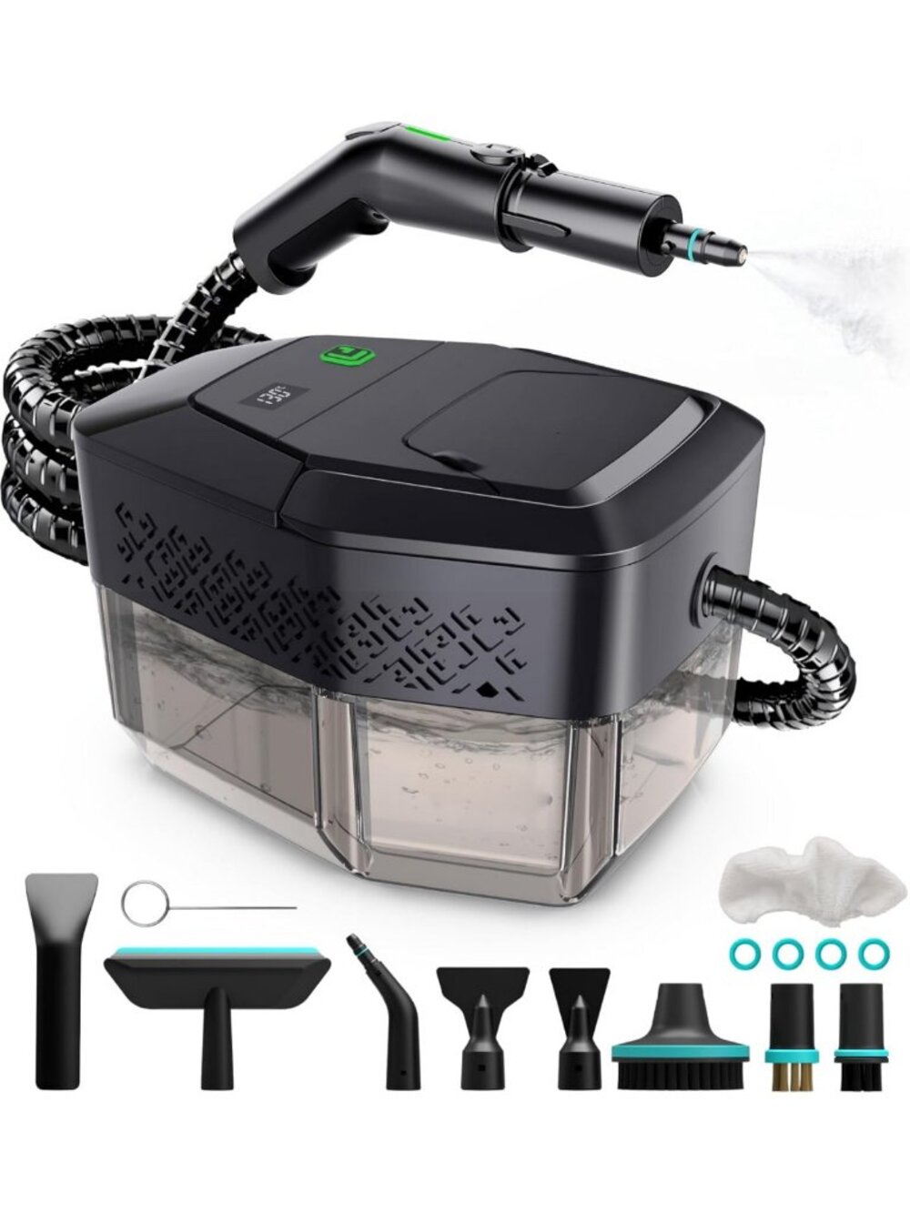 Powerful Handheld Steam Cleaner - 3-Level Adjustable Handle, 15s Heat-Up, 1.8L